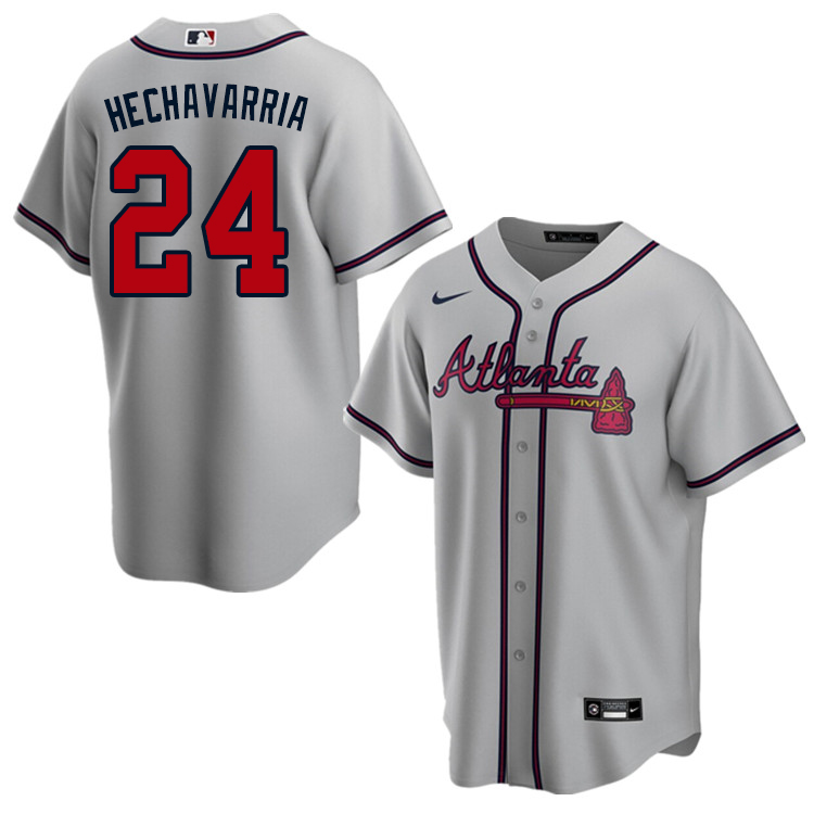 Nike Men #24 Adeiny Hechavarria Atlanta Braves Baseball Jerseys Sale-Gray